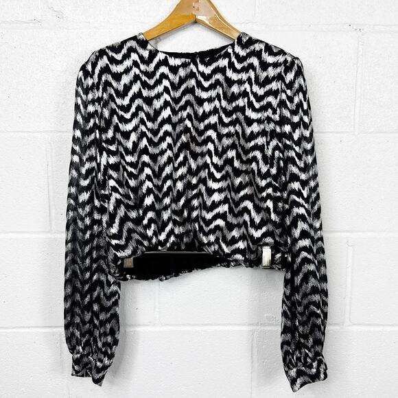 Zara Black and White Zigzag Dress - Picture 2 of 12